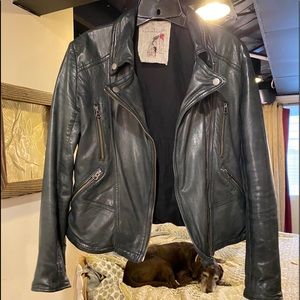 Free People black leather jacket